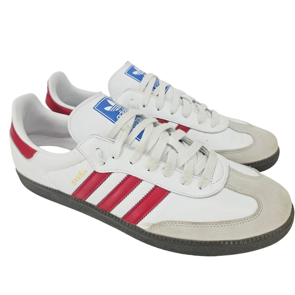 adidas Originals Samba OG White Better Scarlet Red sneakers 3 stripes men's 12